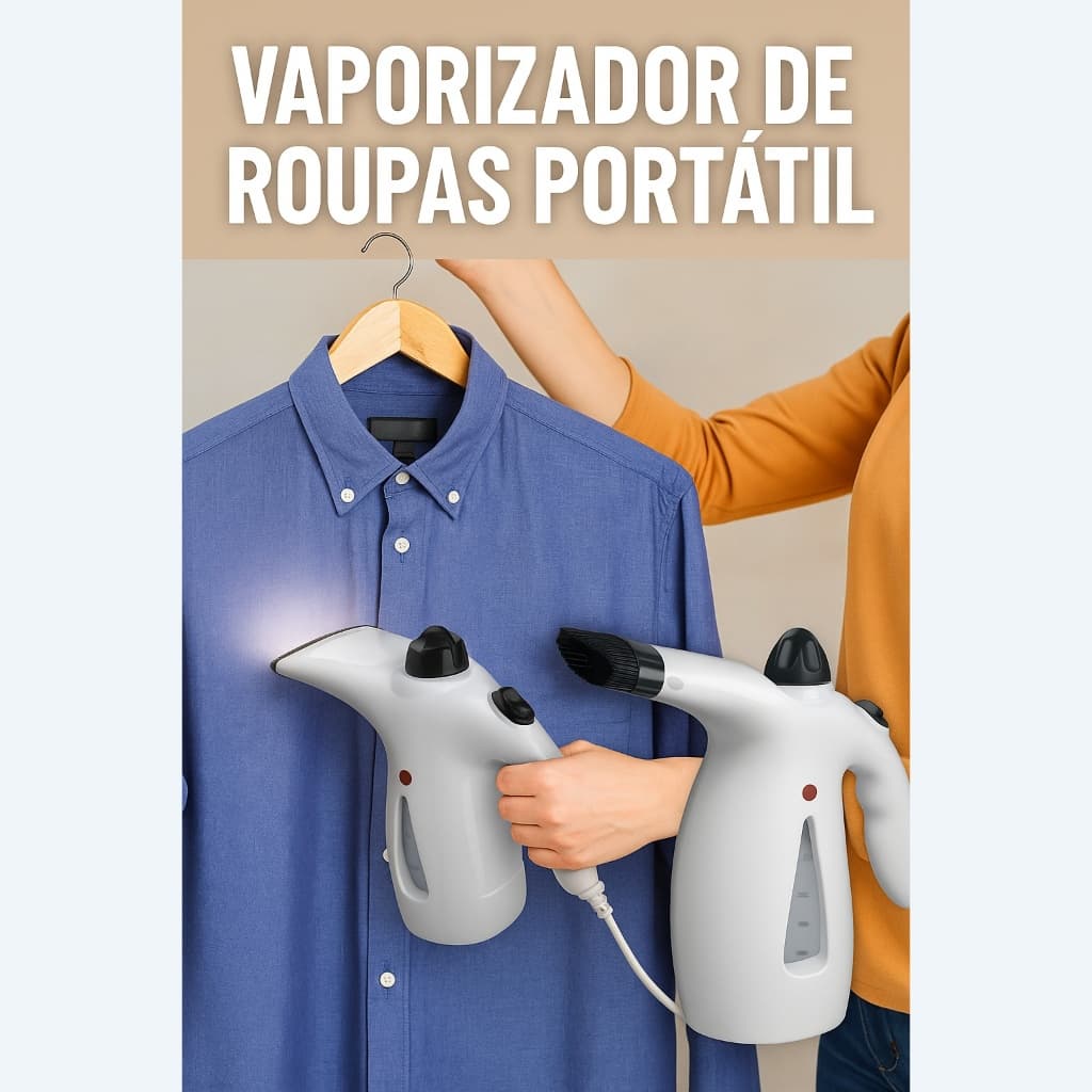 Passadeira a Vapor De Roupas Steamer Vaporizador Compacto  110V 300ml Elimina Odores de Roupa Ácaros