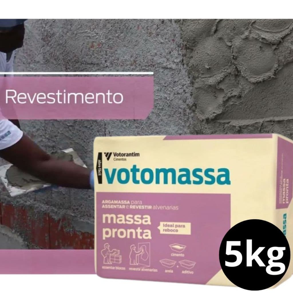 Massa Pronta Cimento Pronto Multiuso 5kg Assentamento Tijolo Reboco
