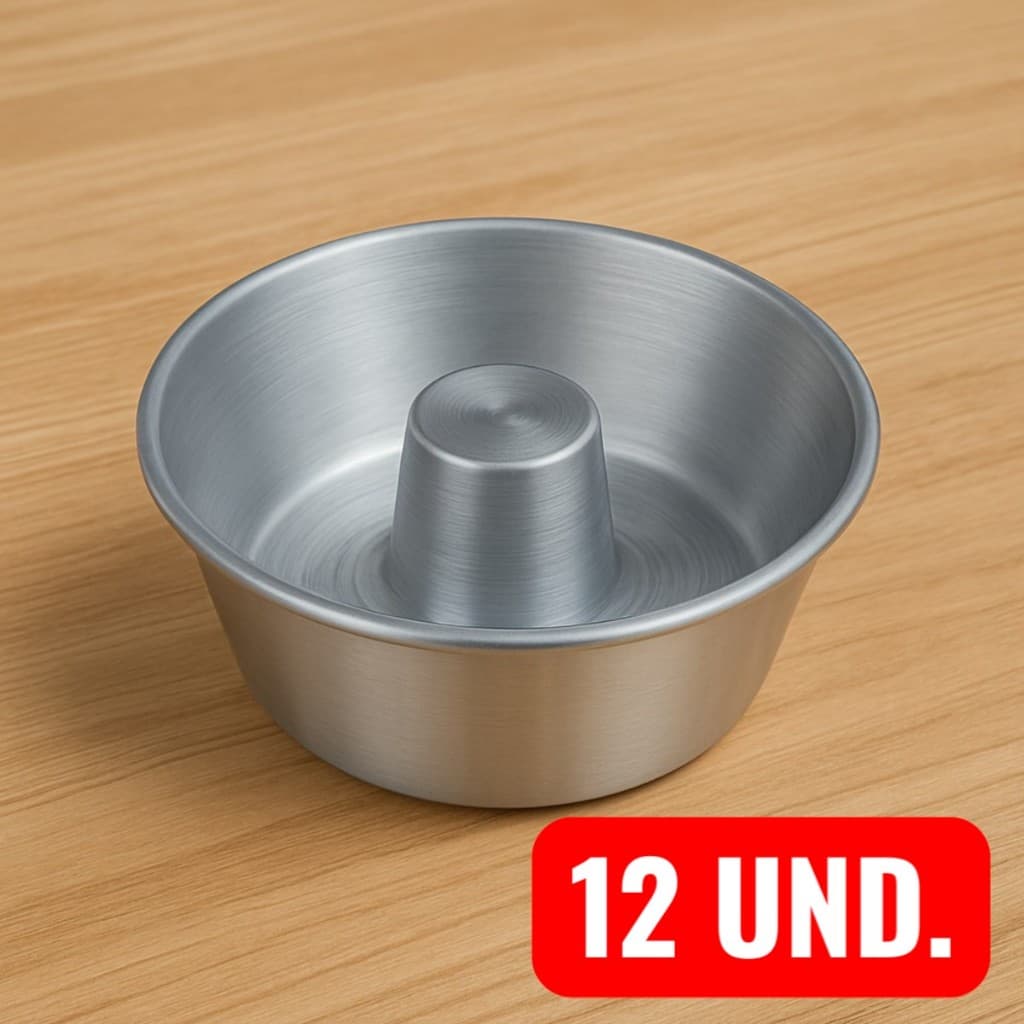 Kit Formas Nº12 Em Alumínio 300ml Para Bolo Vulcão Pudim Mini Bolo Doces Sobremesas