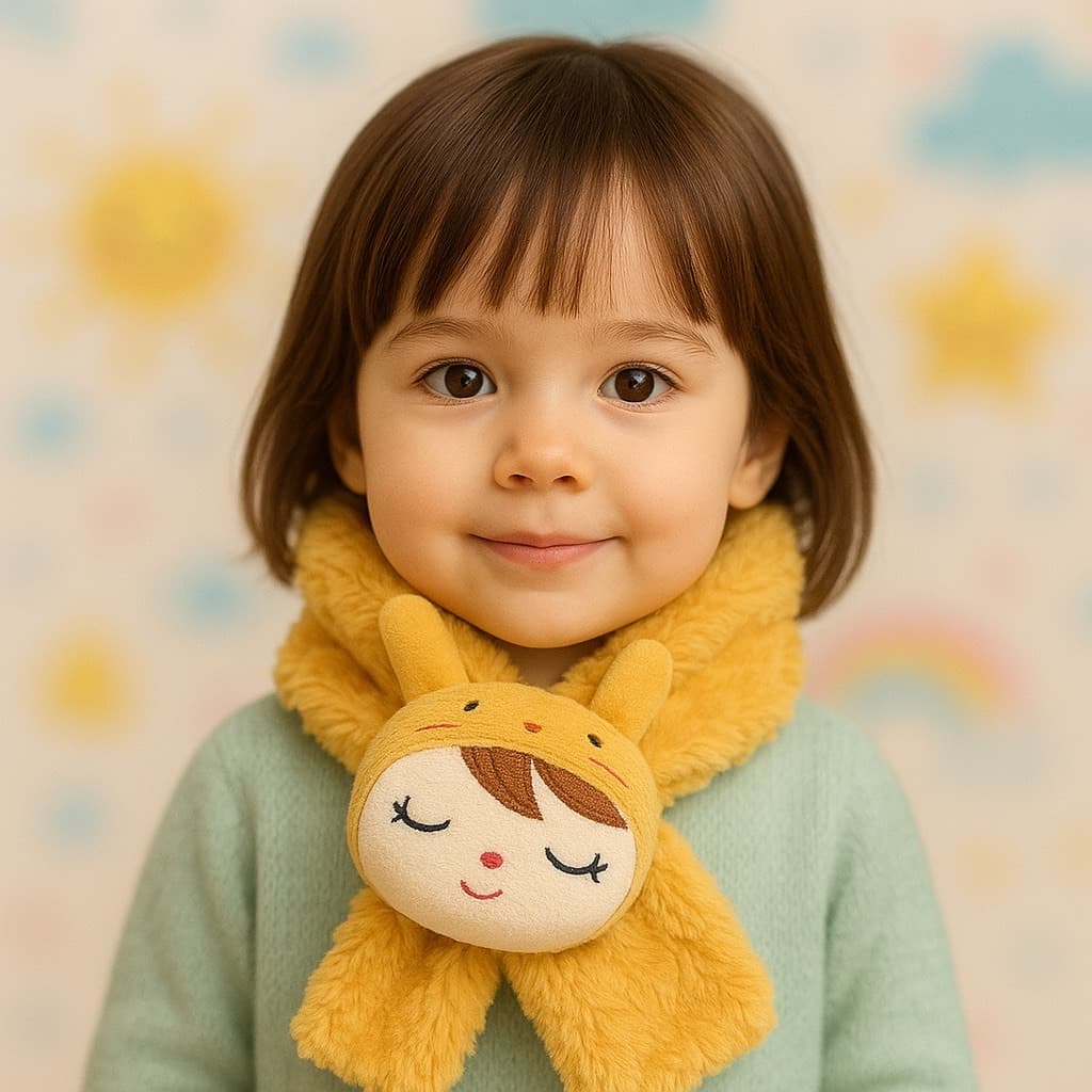 Cachecol Peluciado Infantil Bichinhos de Inverno Quentinho