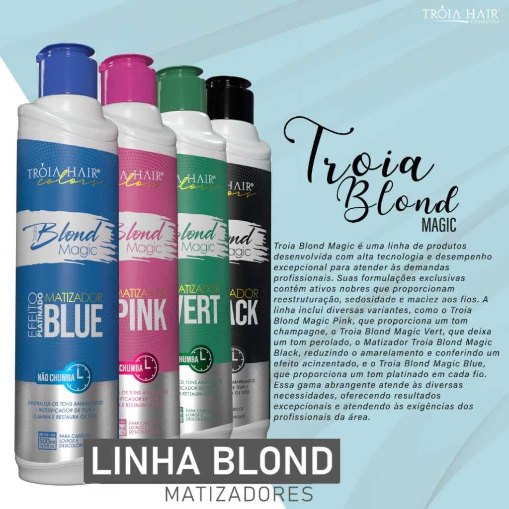 Máscara Matizadora Blond Magic – Efeito Desamarelador Profissional Tróia Hair