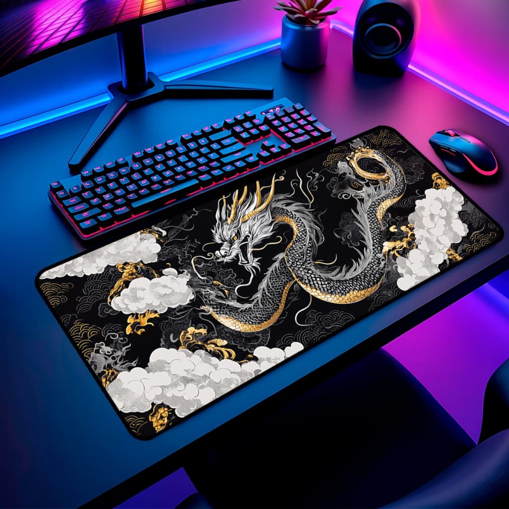 Mouse Pad Gamer Grande Antiderrapante 65x30 70x35 80x35 90x40 90x50 120x60 Cm Borda Costurada