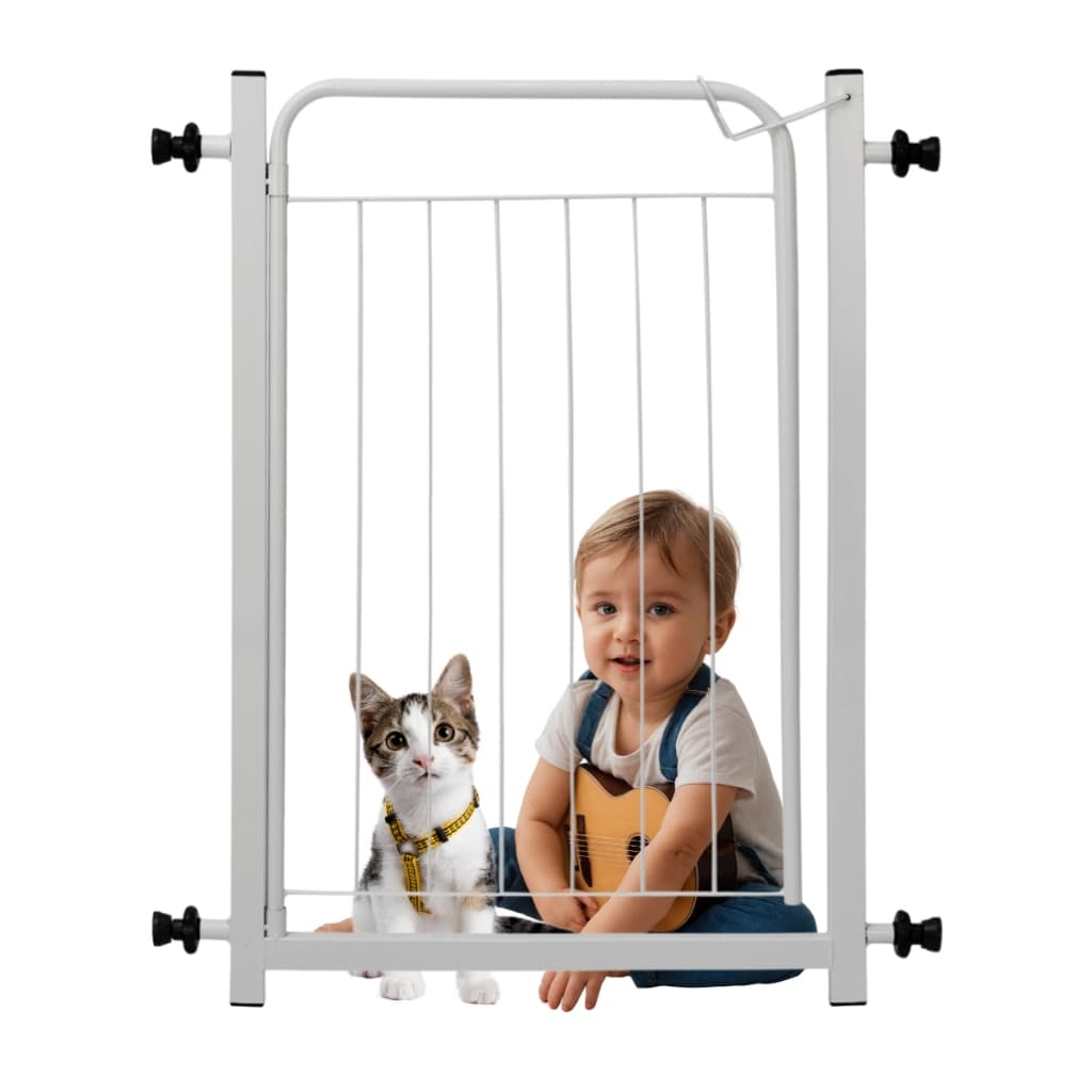 Portão Cercado Pet Criança Bebê Proteção Segurança Grade 80cm Vários Tamanhos Branco