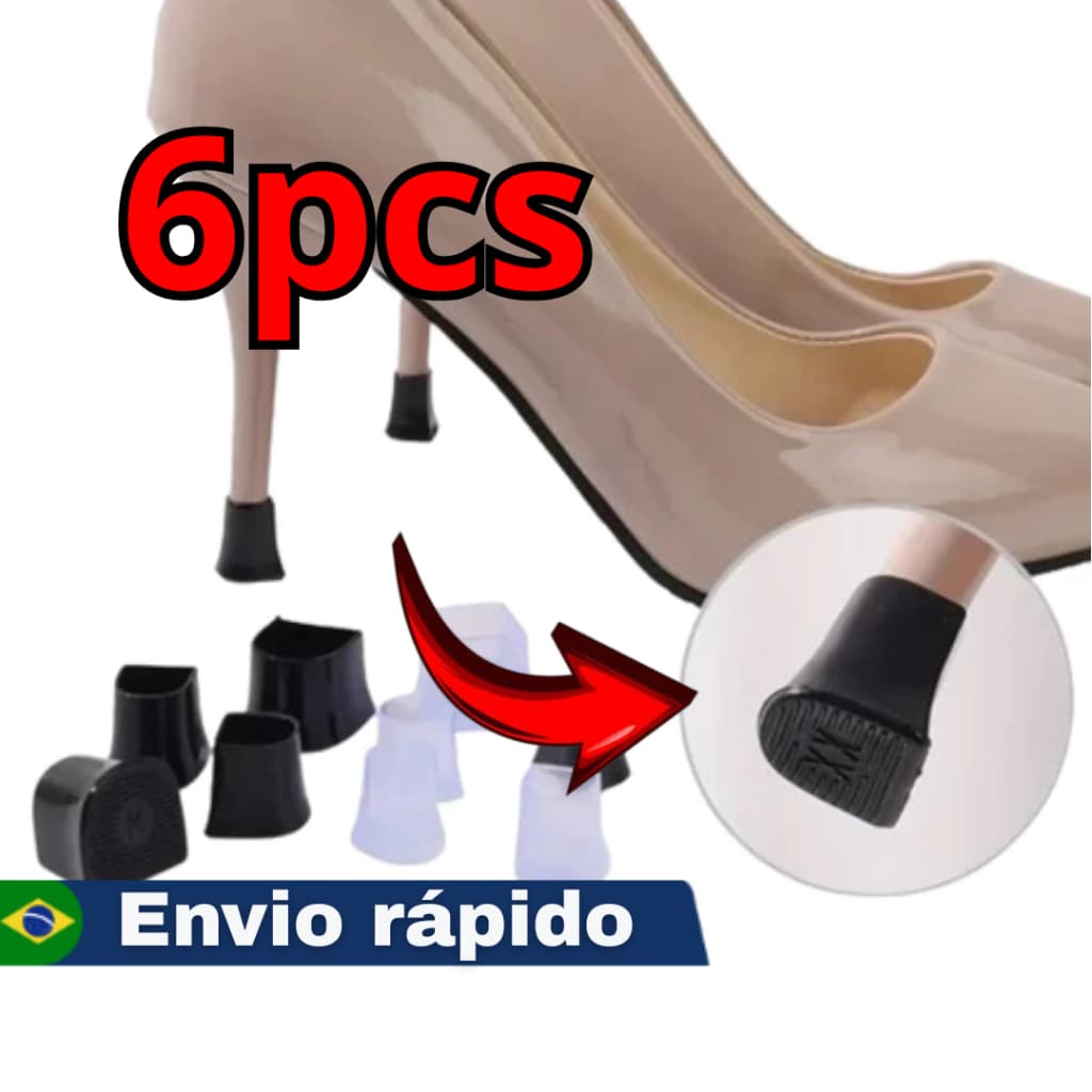 KIT 6 PEÇAS (3 pares) – Protetor para Salto Fino | Evita Ruído e Desgaste | Várias Combinações de Tamanho