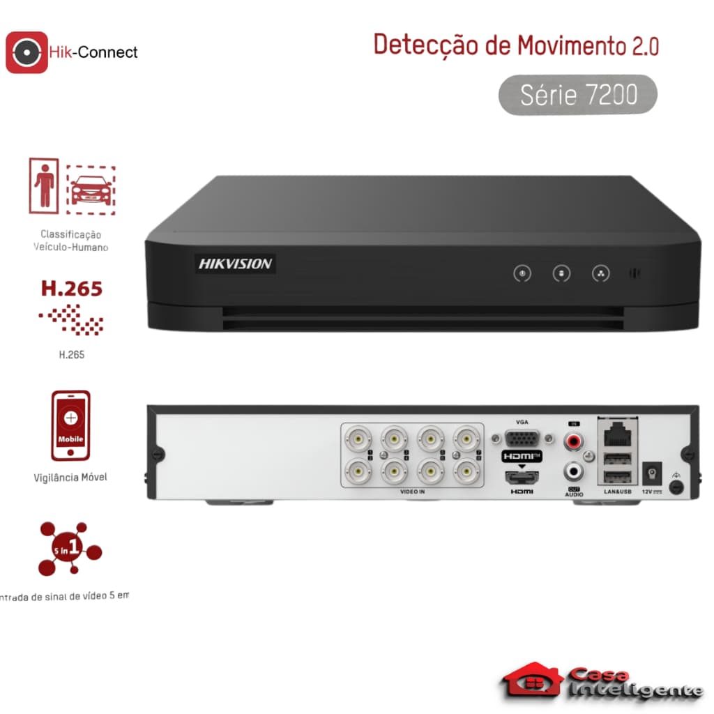 DVR 8 CANAIS HIKVISION IDS-7208HGHI-M1/CVBS