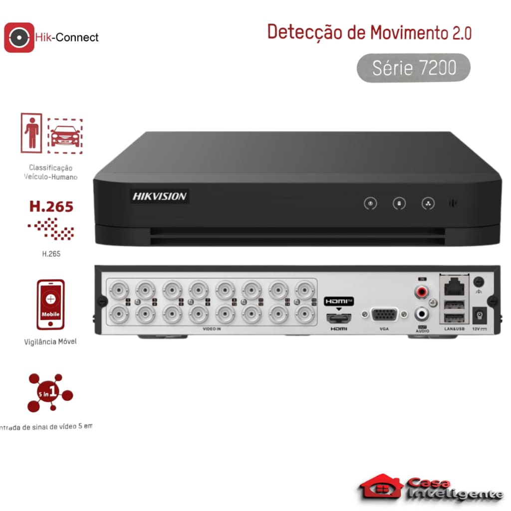 DVR 16 CANAIS HIKVISION IDS-7216HGHI-M1/CVBS