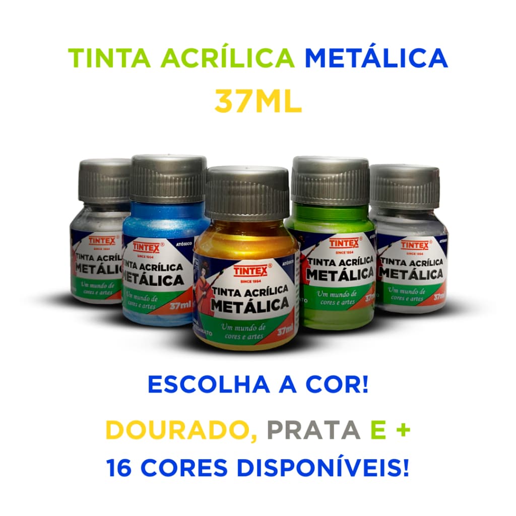 Tinta Acrílica Metálica 37ml - TINTEX