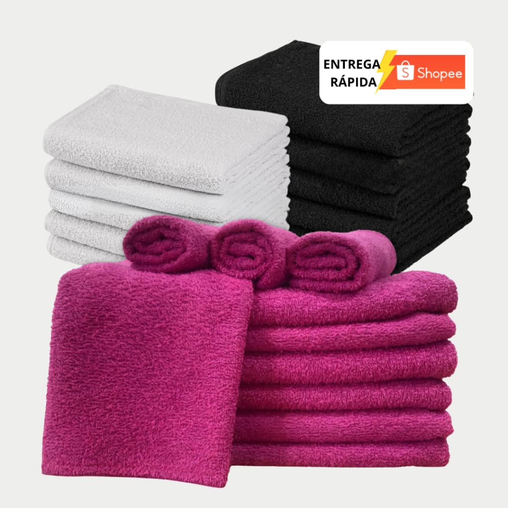 Kit 10 Toalhas de rosto Grande Felpudas para salão Laune Haus