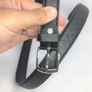 Cinto Social Infantil 80 CM Masculino Liso Detalhado Couro Sintético Com Regulagem