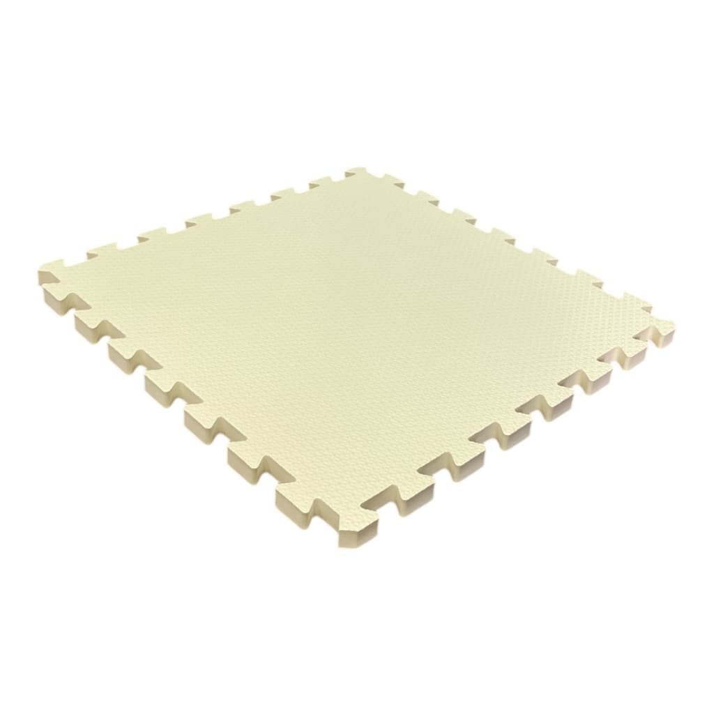 Kit 10 Tapete Tatame Eva + Bordas de Acabamento Loja da Maria 50x50x2cm 20mm CREME