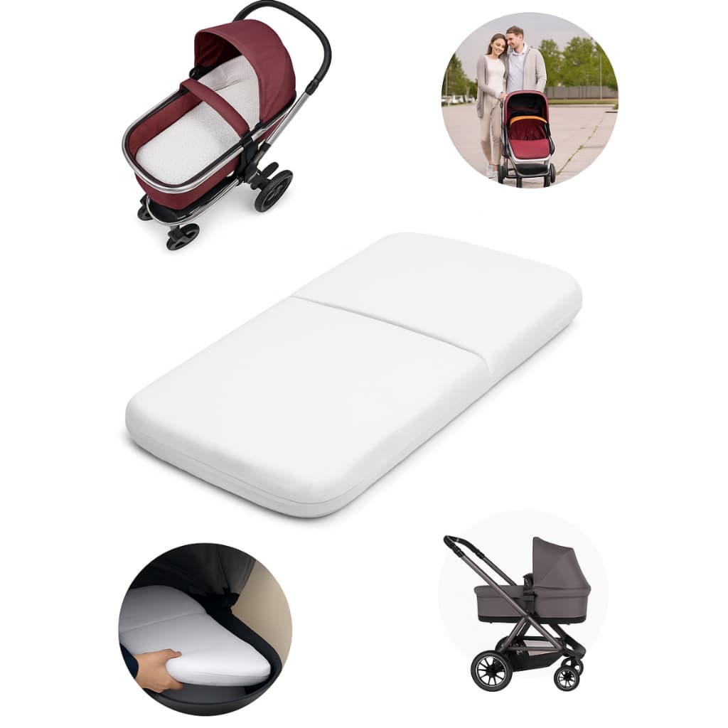 Colchonete para Carrinho e Moisés 70x35cm | 100% Algodão Hipoalergênico - Soninho de Bebê