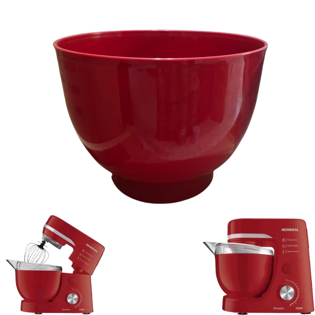 Tigela Batedeira Planetaria Mondial Bp-01/02/03 Original Vermelha