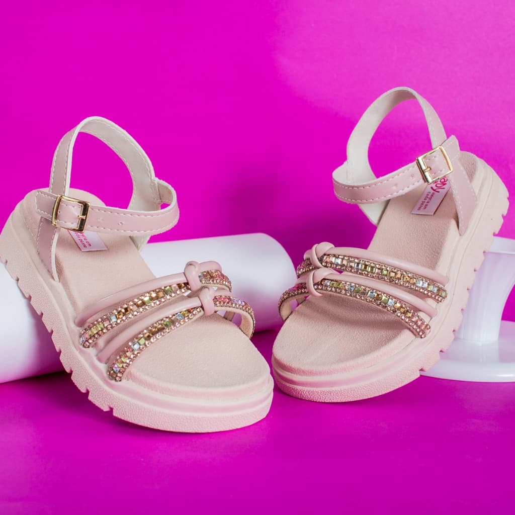 Sandália Flatform Infantil Menina Papete Glady Strass Fashion Várias Cores Antiderrapante Lançamento