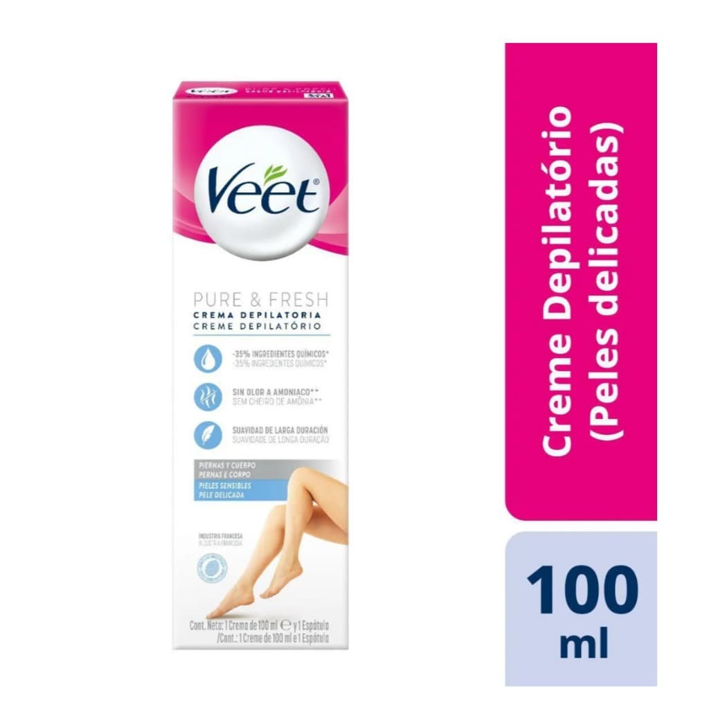 Creme Depilatório Veet Pure & Fresh Pele Sensível 100ml