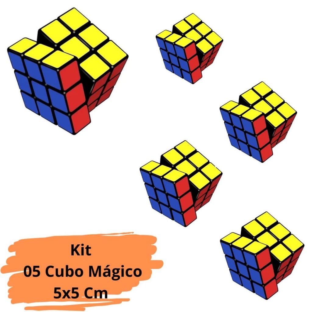 Kit 5un Cubo Mágico simples Cores Tamanho (5x5cm) 3x3 brinquedos