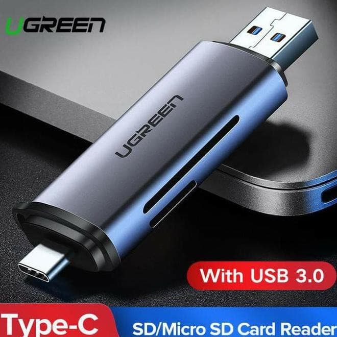 Leitor Cartão Usb 3.0 Usb C UGREEN ORIGINAL TOP plug and play Tipo-C USBC Leitor Cartão SD,TF e USB