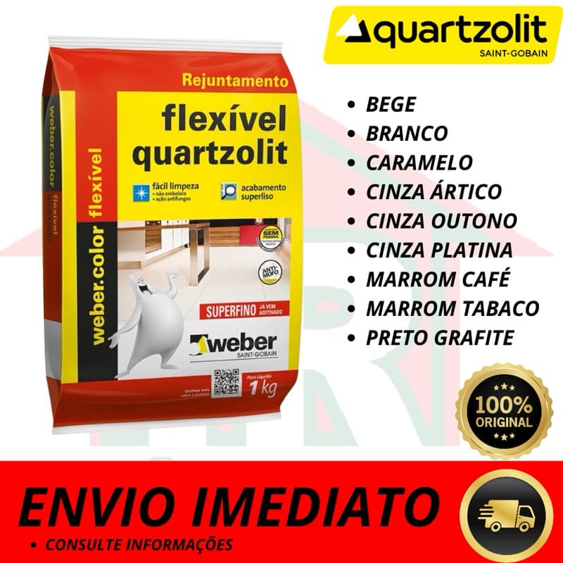 Rejunte Flexível Quartzolit 1KG Várias Cores