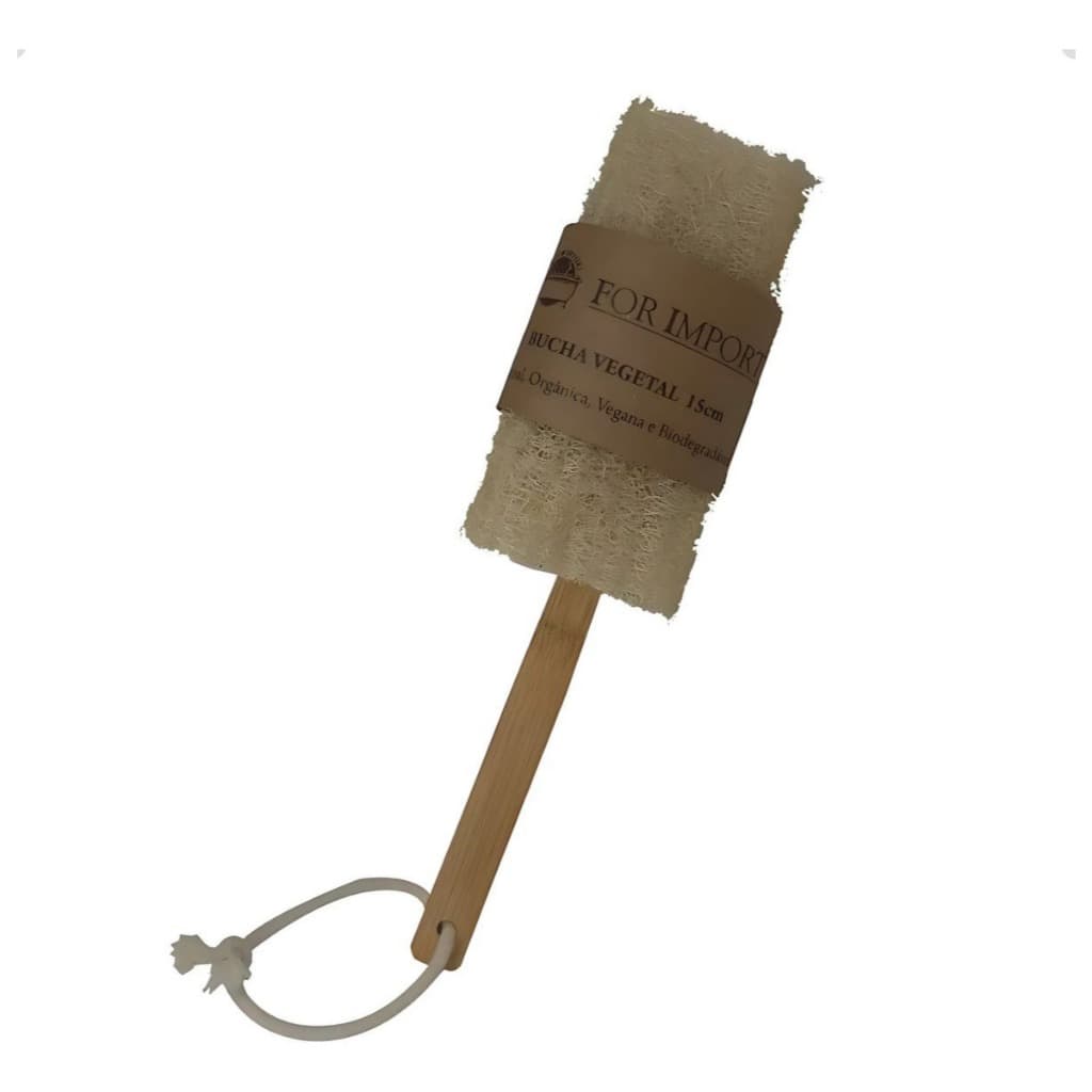 Bucha de Banho Vegetal Com Cabo de Bambu Natural 36cm 100% Ecologica Organica