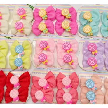 Kit 12/24/48 Laços Infantil pequenos de bico de pato com desenhos de silicone/4cm