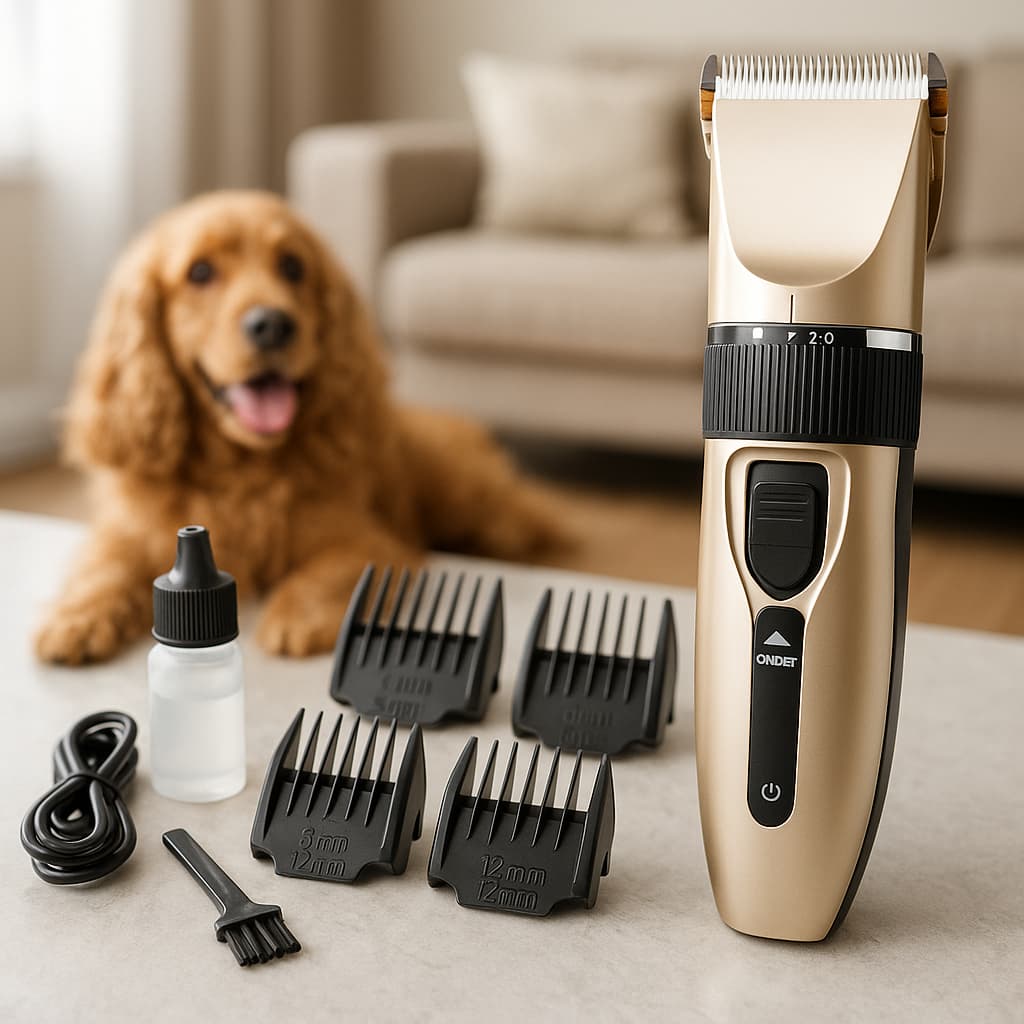 Máquina De Tosa Para Cães e Gatos Kit Completo Portátil Com 4 Pentes - Corte Silencioso - Bivolt
