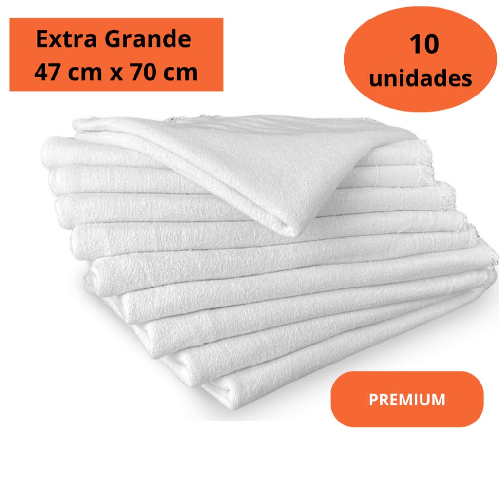 Kit Pano De Chão Branco Grande Grosso Atacado Saco Duplo 47 cm x 70 cm Alta Qualidade Oferta