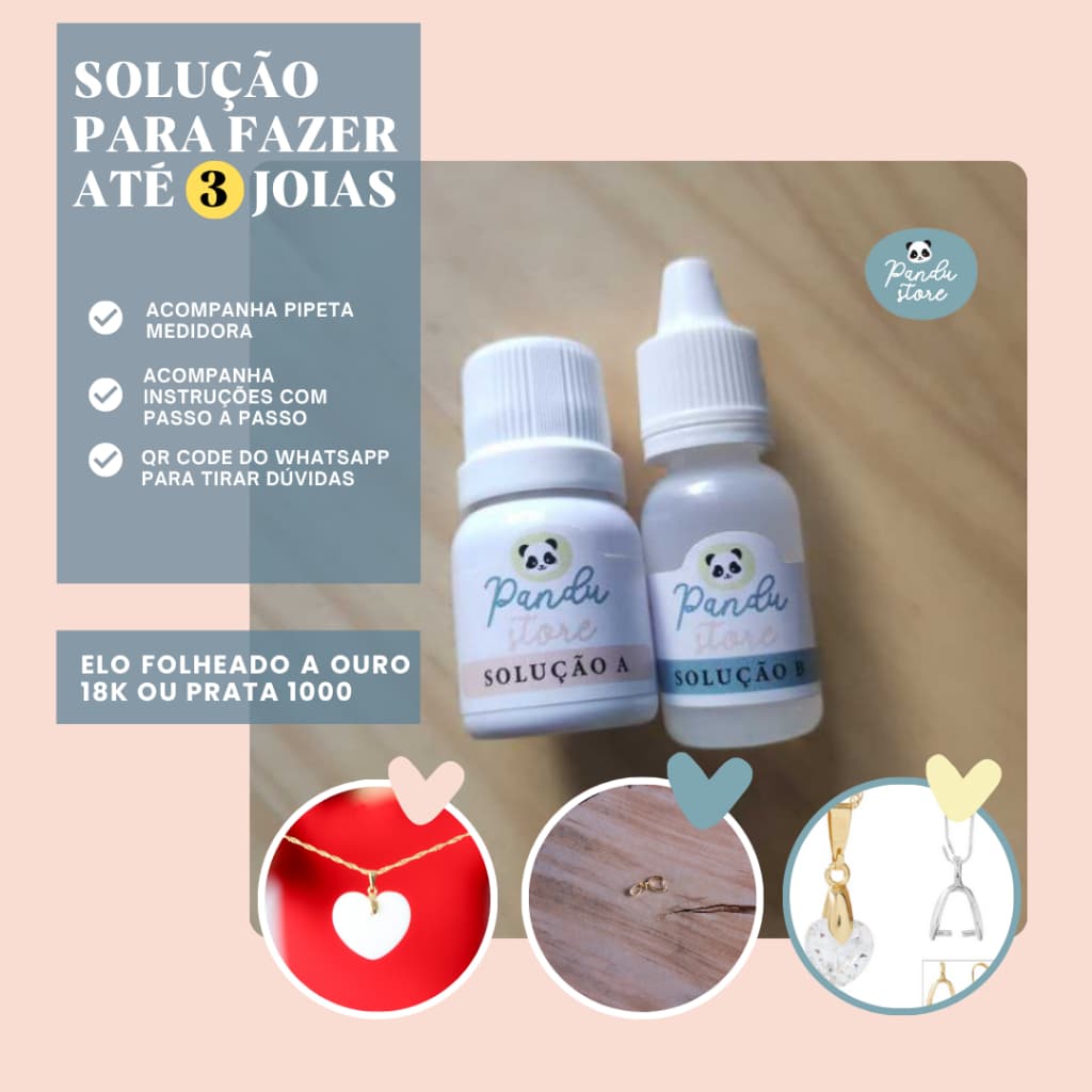 Solução Para Joia De Leite Materno + Elo Folheado - FAZ ATÉ 3 JOIAS - Escolha nas variações