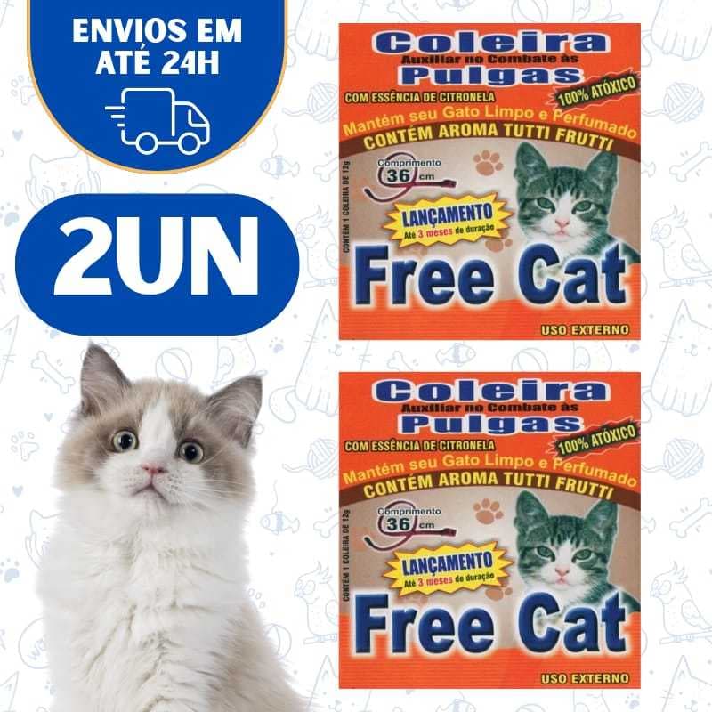 2Un Coleira Free Antipulgas Pet Gatos - Dog, Cat e Filhotes