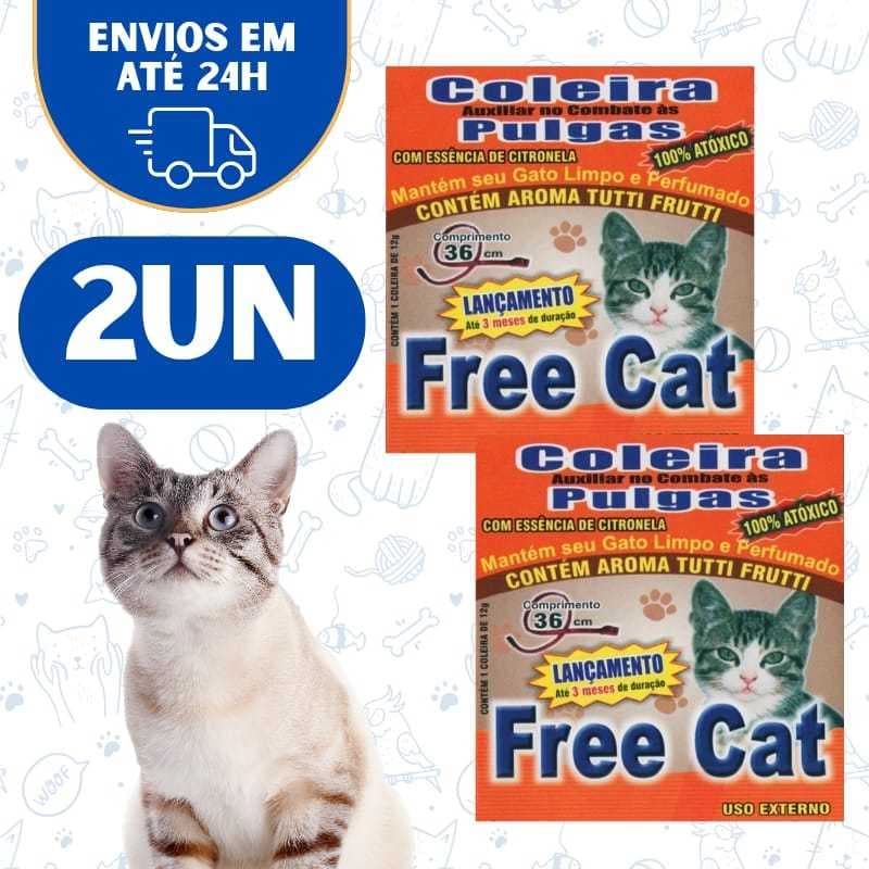 2 Coleira Pet Anti Pulgas Para Gatos Gatinhos Cães