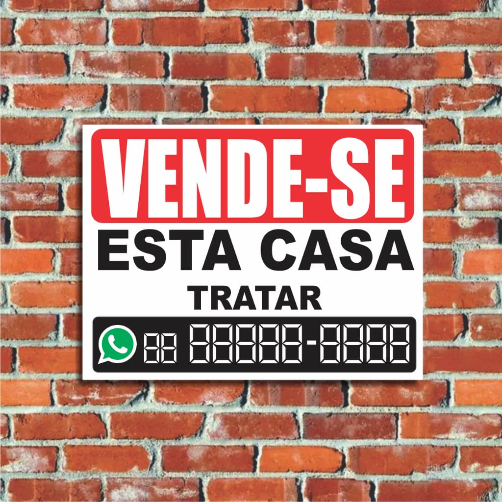 Placa de Vende-se ou Aluga-se 20X30 OU 30X40