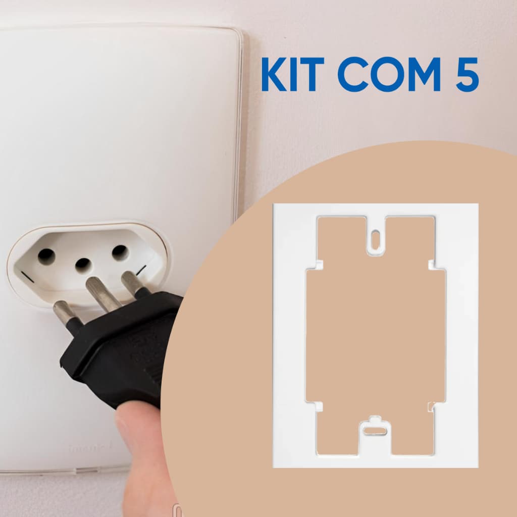 Kit 5 Prolongadores para Caixa 4x2 Acessório Embutir ou Sobrepor Cor Branco