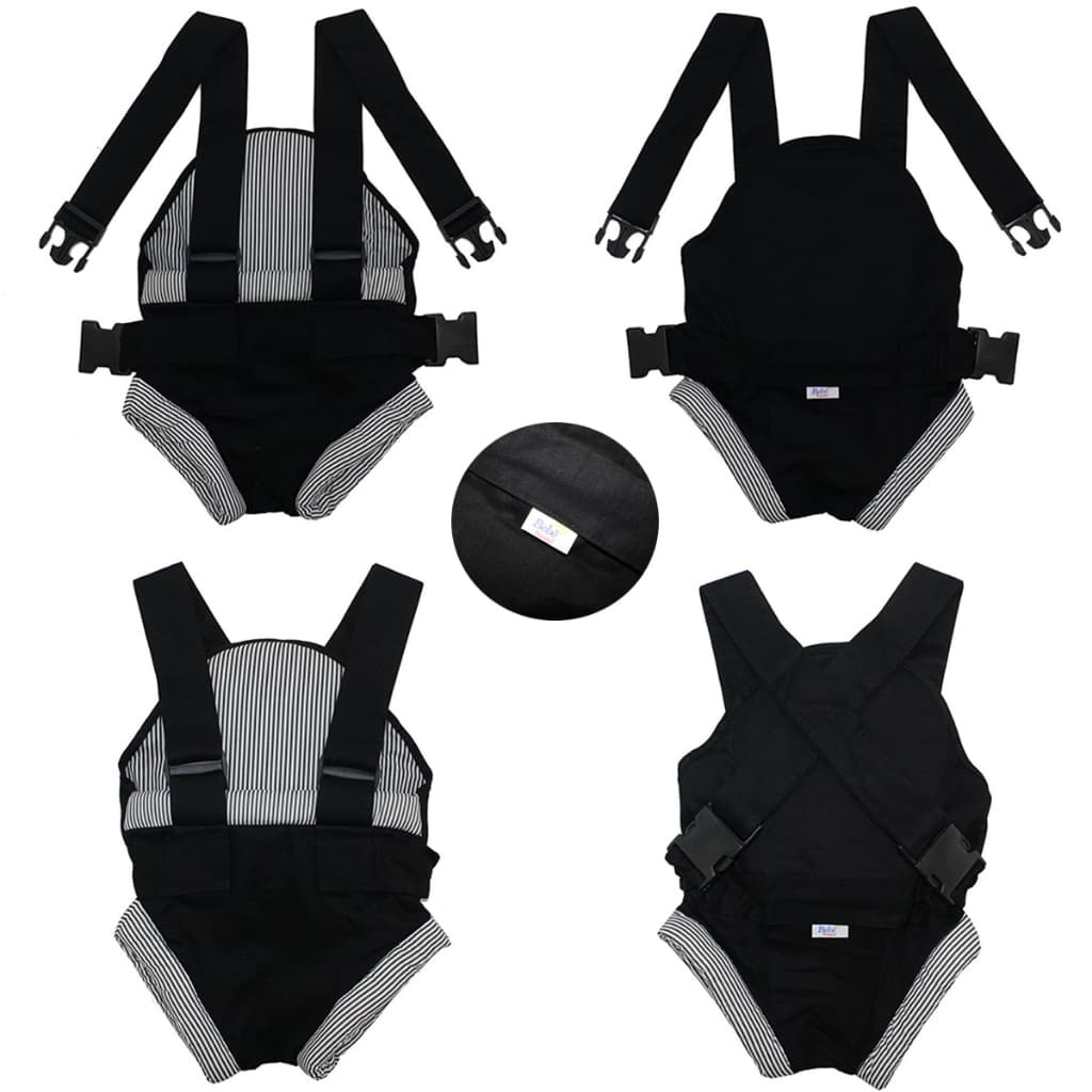 Canguru Carregador de Bebê Ergonômico 2 Posições Preto Conforto e Segurança Carregar Bebe no Passeio