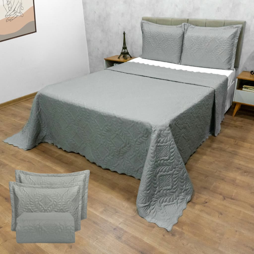 Kit Colcha Cobre Leito Dupla Face Ultrassônica 3 Peças Camili | Super King, Queen e Casal
