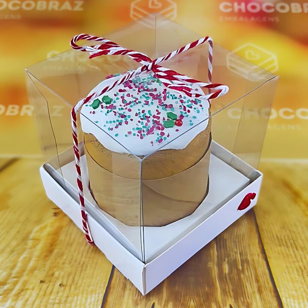 10 CAIXAS MINI BOLO MINI PANETONE BOLO BRANCA TAMPA ACETATO 6X6 10X10 12X12 15X15 E 20X20