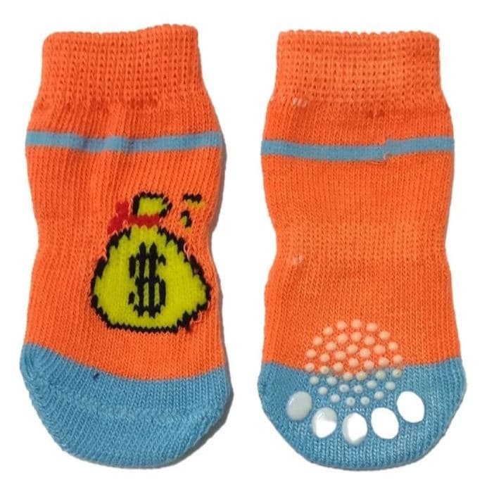 Meia Antiderrapante Macia para Pet Gato Cachorro Raça de Porte Pequeno