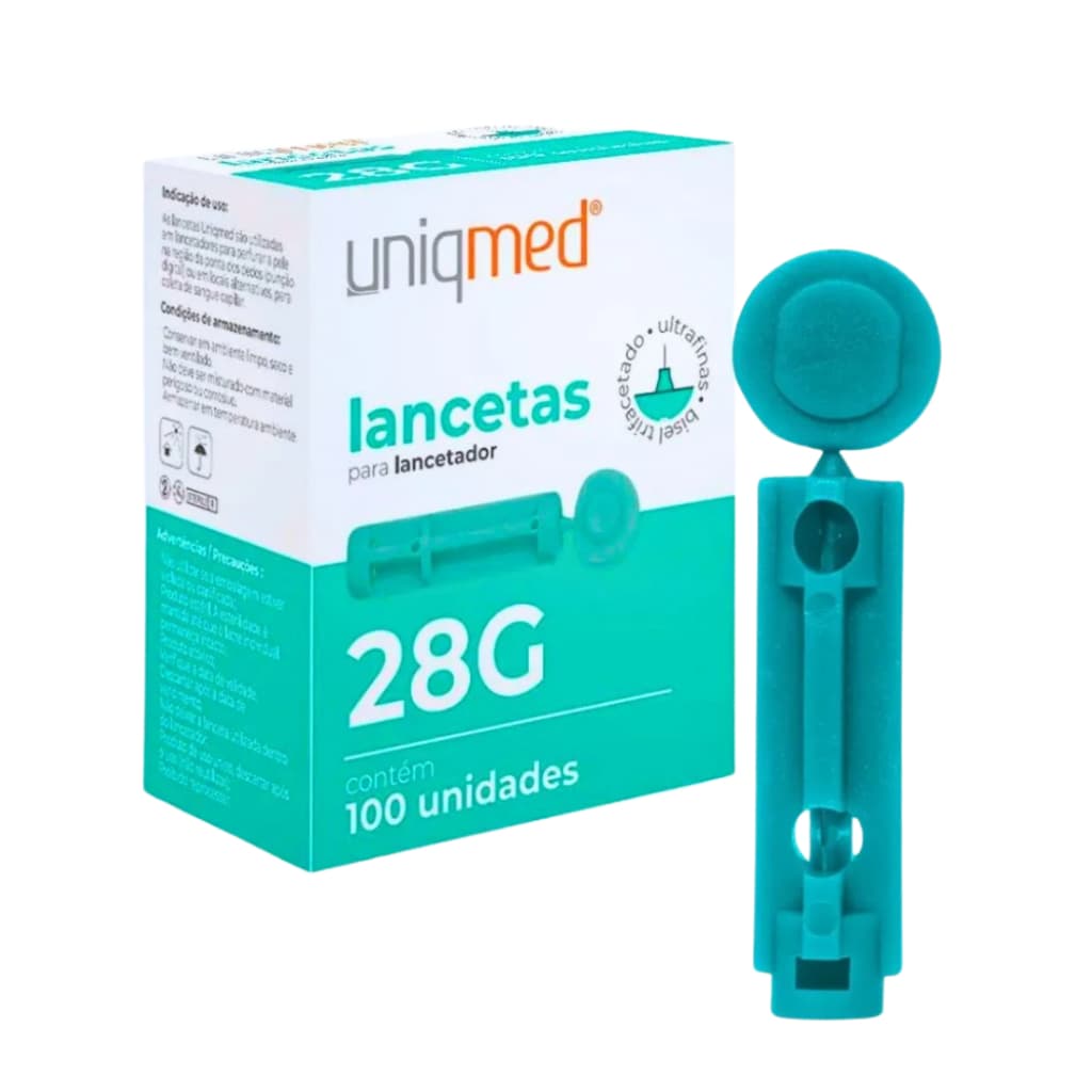 Lancetas Universal 100 unidades para teste de glicemia- Uniqmed