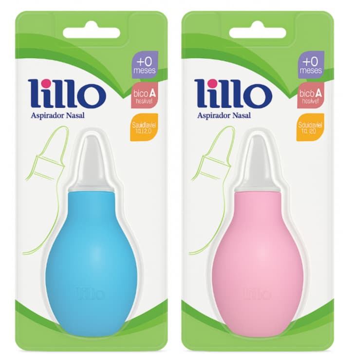 Aspirador Nasal Infantil Lillo – Higienização Segura do Nariz do Bebê | Cores Azul e Rosa