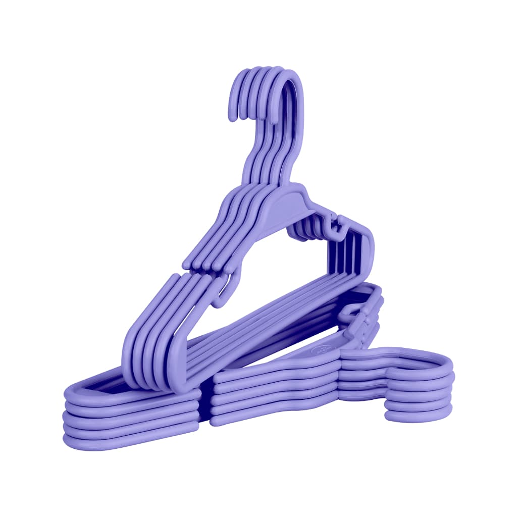 30 Cabide Infantil Lilás 5,5mm Plástico Para Roupa Bebê Criança