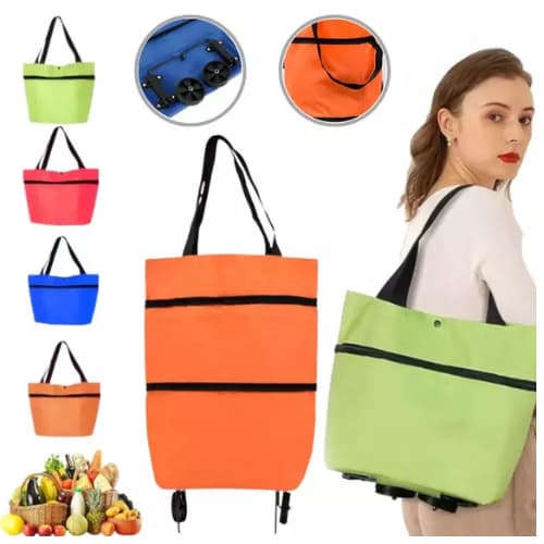 BOLSA DE FEIRA COM RODINHA MULTIUSO