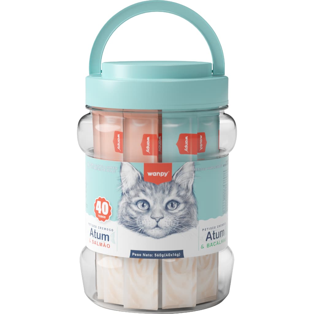 Petisco Para Gatos Cremoso Wanpy Creamy Pacotes Com 25 / 40 / 50 Tubos