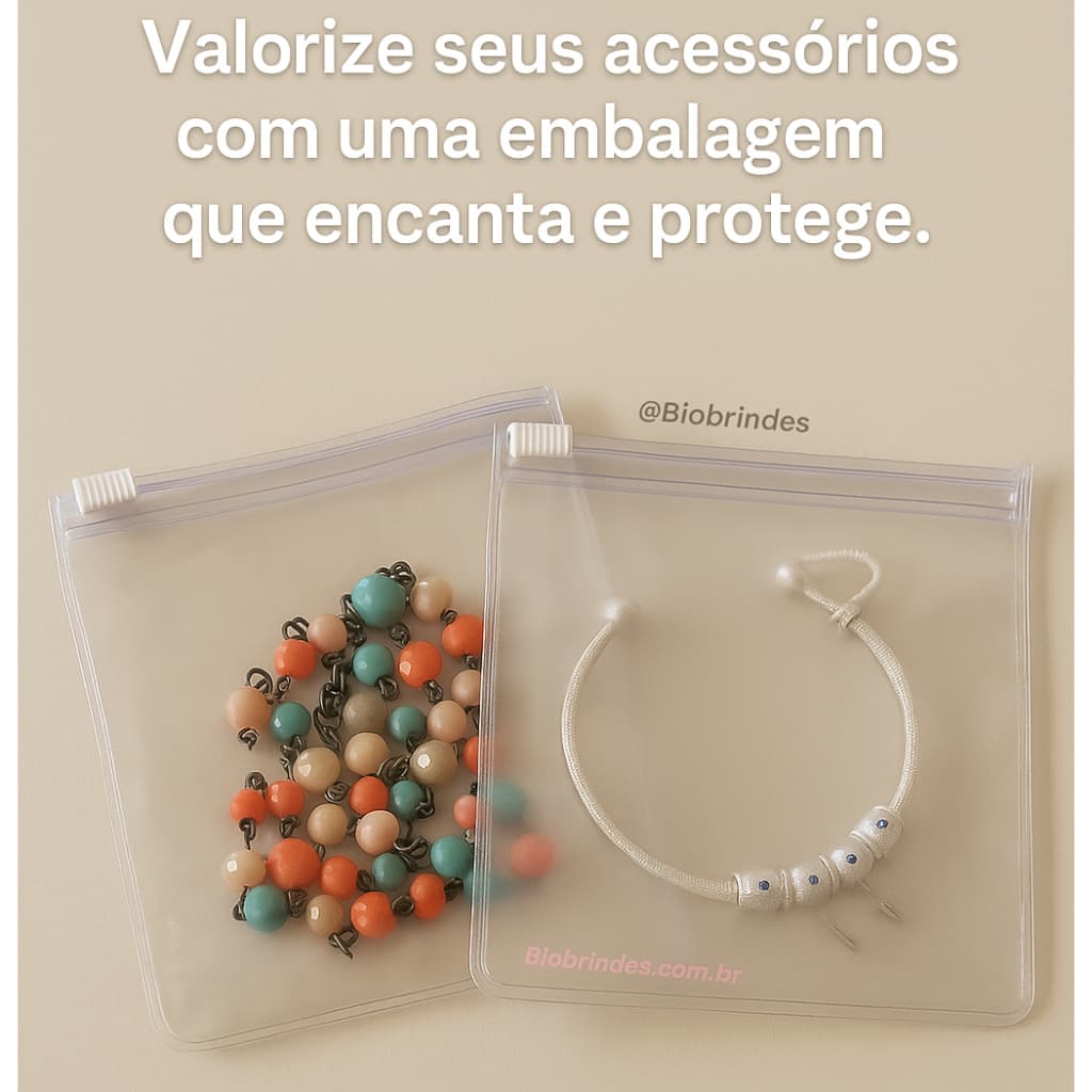 Estojo Zip Organizador Bijuterias 10x11cm (10, 20 ou 50 unidades)