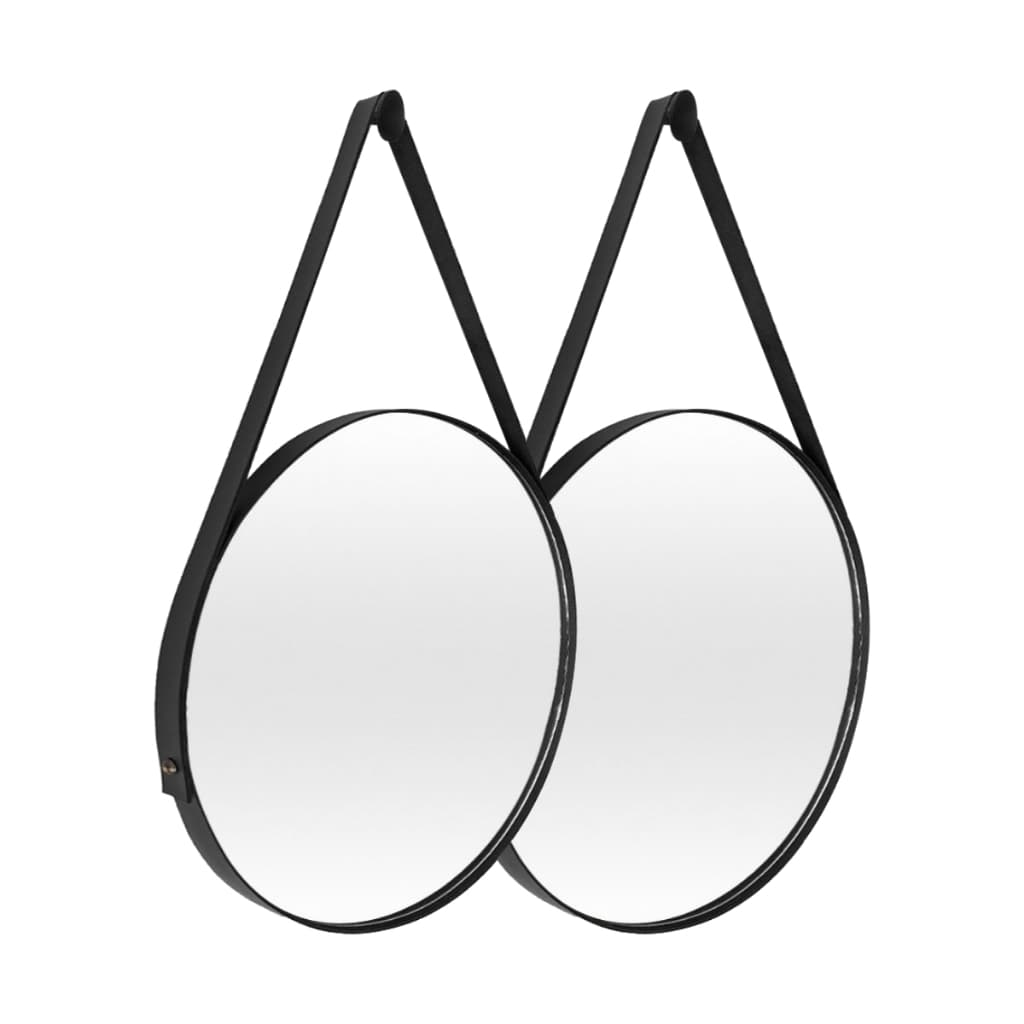 2 Espelhos Redondo Adnet 50cm com Alça + Suporte Banheiro / Sala / Quarto /Lavabo  / Hall