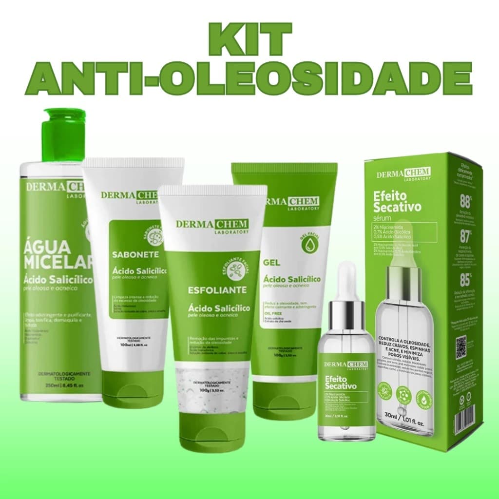 Kit skincare limpeza de pele oleosa completo antioleosidade