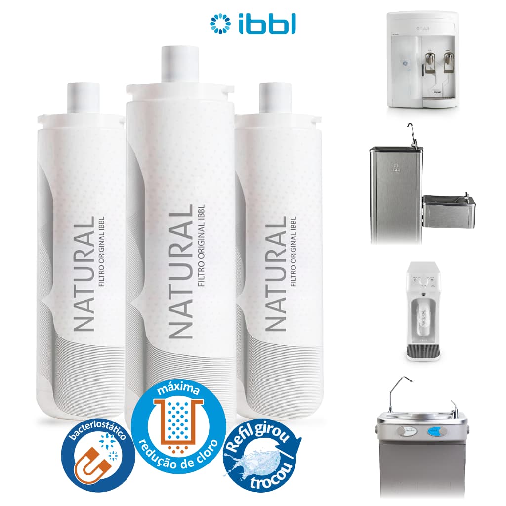 kit 1/2/3 Refil IBBL C+3 Original Troca Fácil Girou Trocou Tripla Filtragem para Purificador de Água