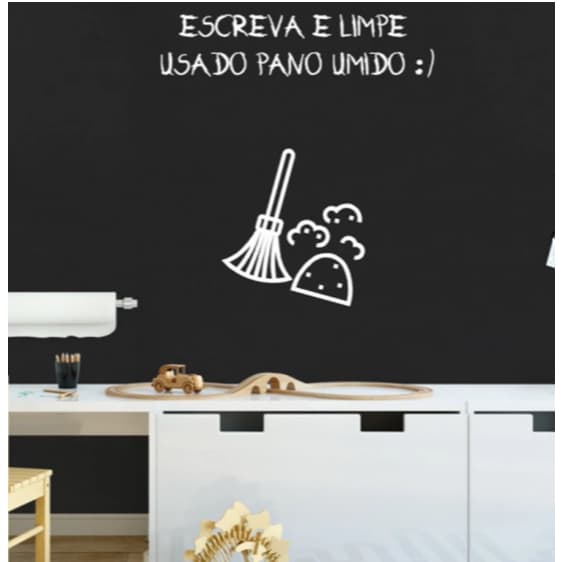 Papel De Parede Lousa Quadro 2 metros x 45 cm Desenho