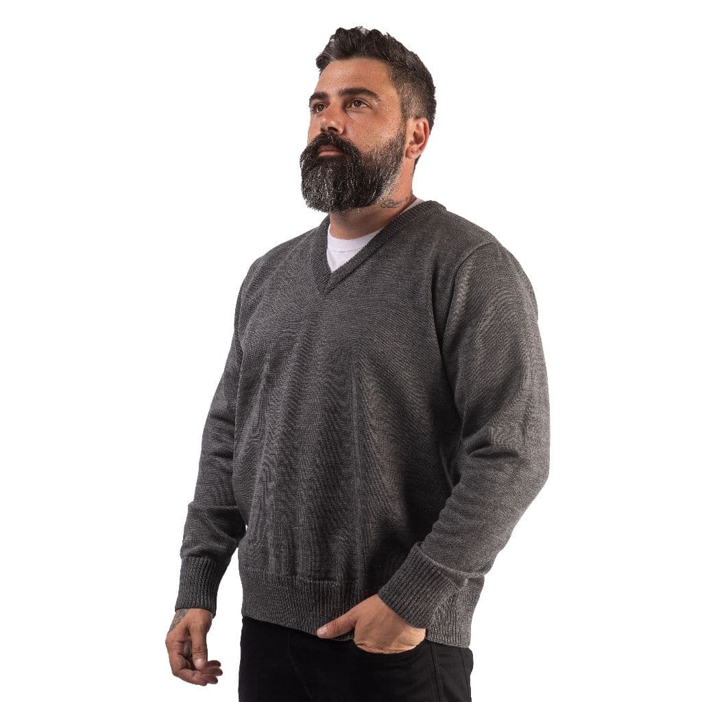 Suéter Em Lã Gola V Para Personalizar Uniformes