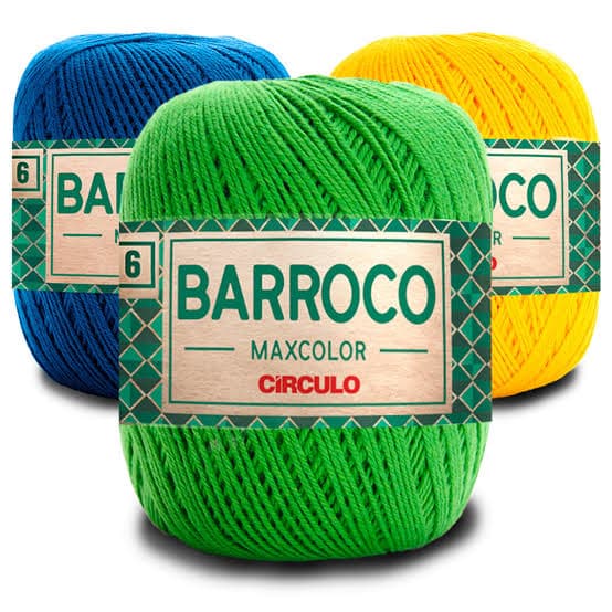 Barbante Barroco Maxcolor 6 Circulo 200 Gramas 226 Metros 100% Algodão