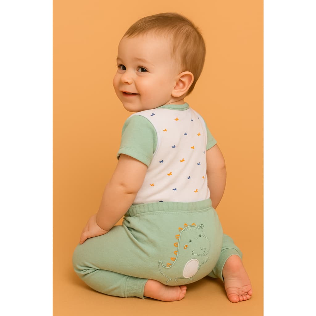 Look Completo Bebê – Body + Calça com Estampa Fofa e Bordado!