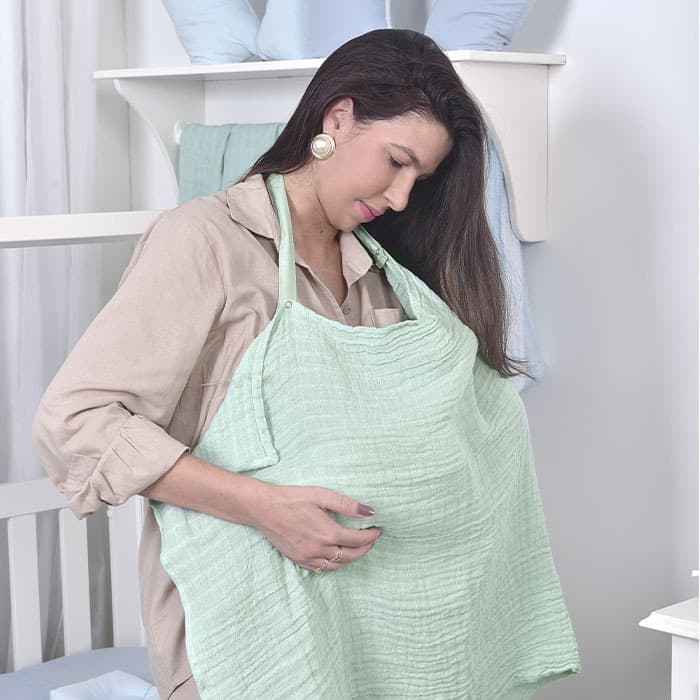 Capa para amamentação tecido soft 100% Algodão respiravel fresco com alças e botão Loupiot Cores