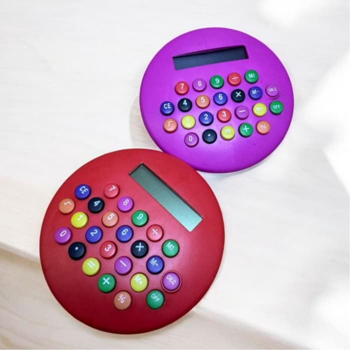 Calculadora Eletrônica De Mesa 8 Dígitos Rosa E Vermelho Para Uso Escolar E Escritório