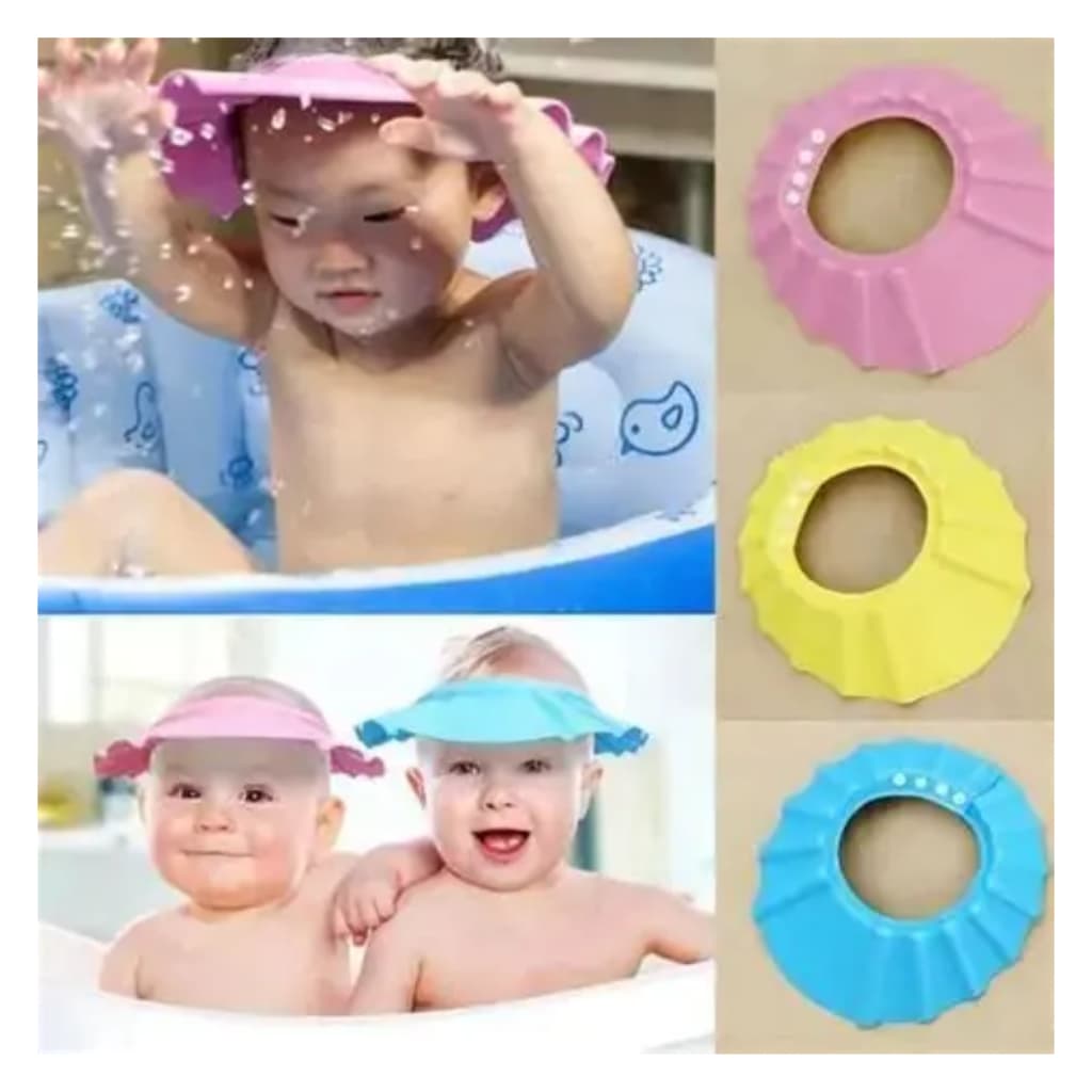 Chapéu Banho Bebê Viseira Anti Shampoo Protetor Olhos Touca Protetora De Olhos Ouvidos Infantil